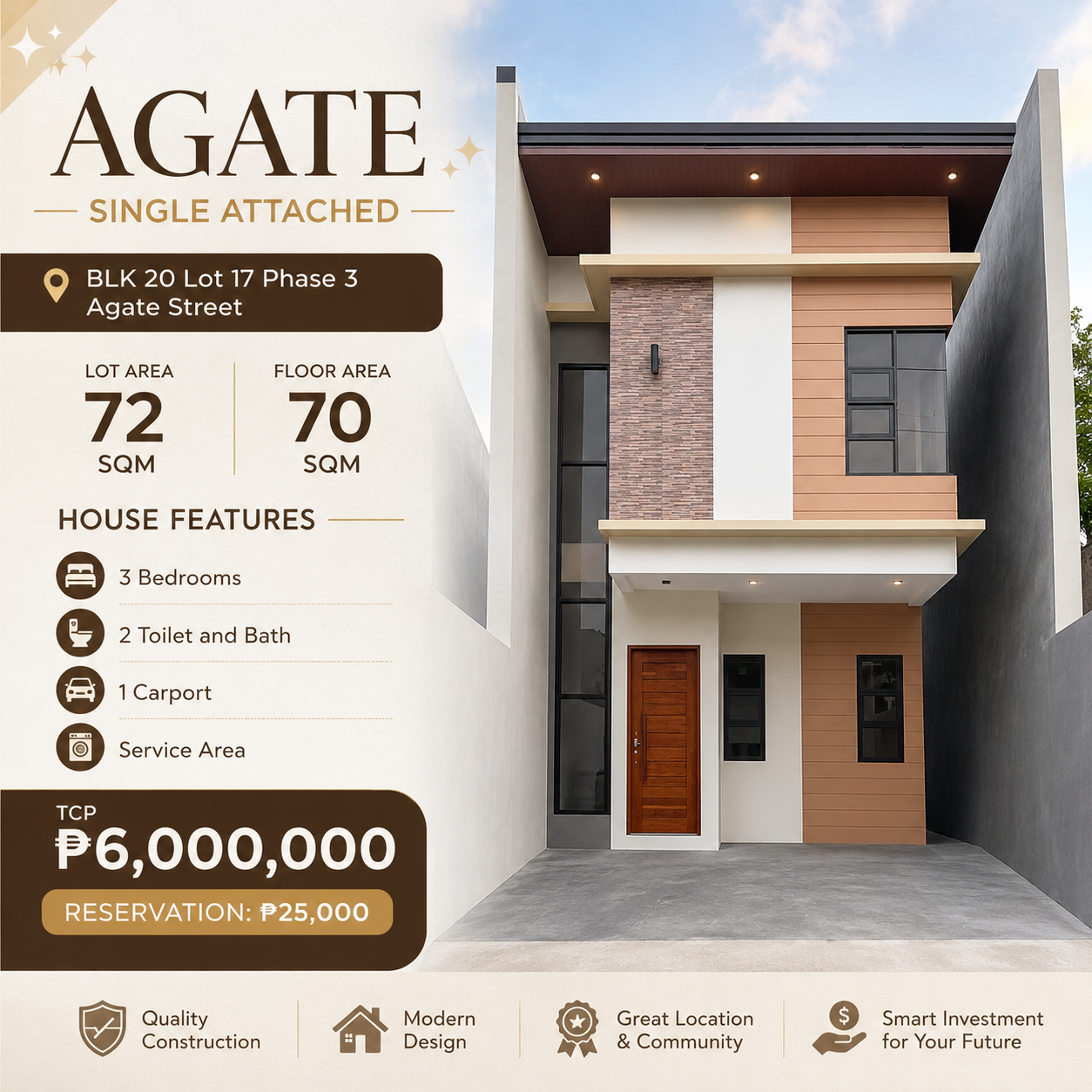 NO DOWNPAYMENT!!! Single Attached Pre Selling 3BR in Town and Country Heights Antipolo Rizal - Media Image Asset Panel Sub-No 2
