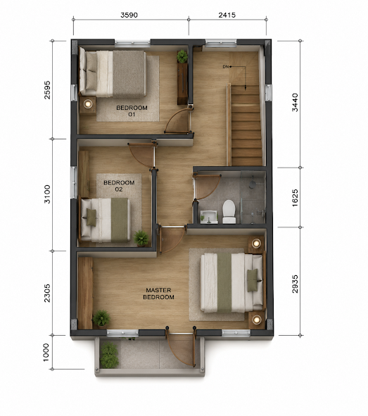 NO DOWN!!! Pre Selling Duplex 3BR in Town and Country Heights Antipolo Rizal - Media Image Asset Panel Sub-No 3
